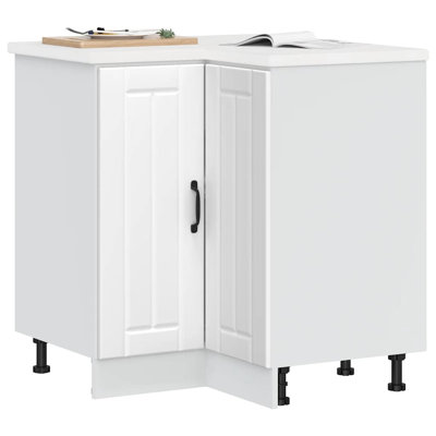 Vidaxl Kitchen Corner Base Cabinet White Engineered Wood Medium