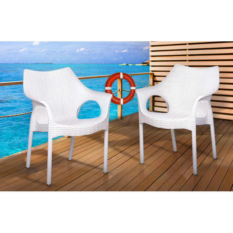 Chaise de patio Ashvath, Blanc