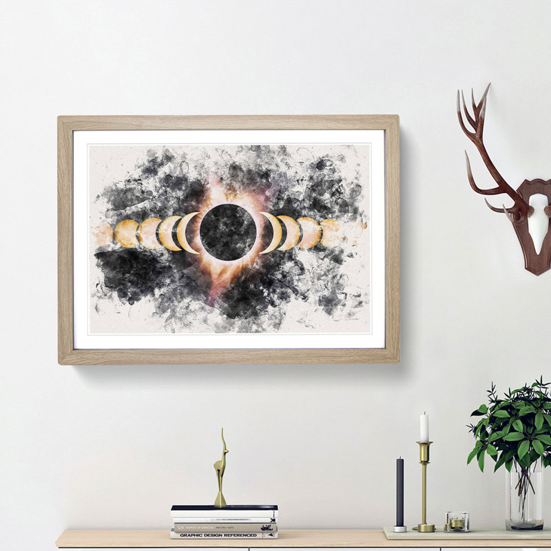 The Eclipse - Picture Frame Painting Print, Black Framed, 36cm H x 48cm W x 2cm D