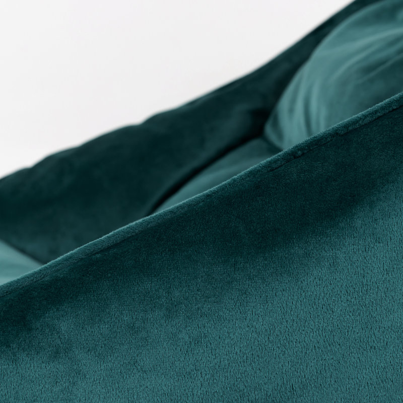 Natalia Velvet Armchair Bean Bag and Square Footstool, Teal Green