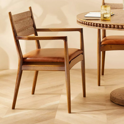 Glasser Laural Samsara Leather & Rope Back Dining Chair