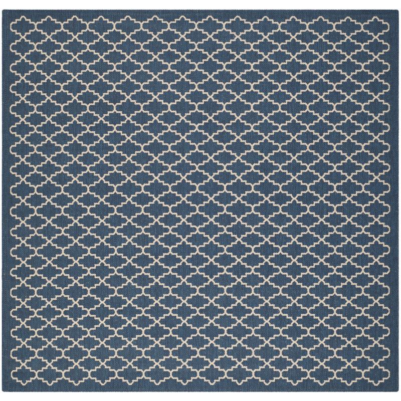 Herefordshire Performance Geometric Indoor/Outdoor Area Rug, Square 4'