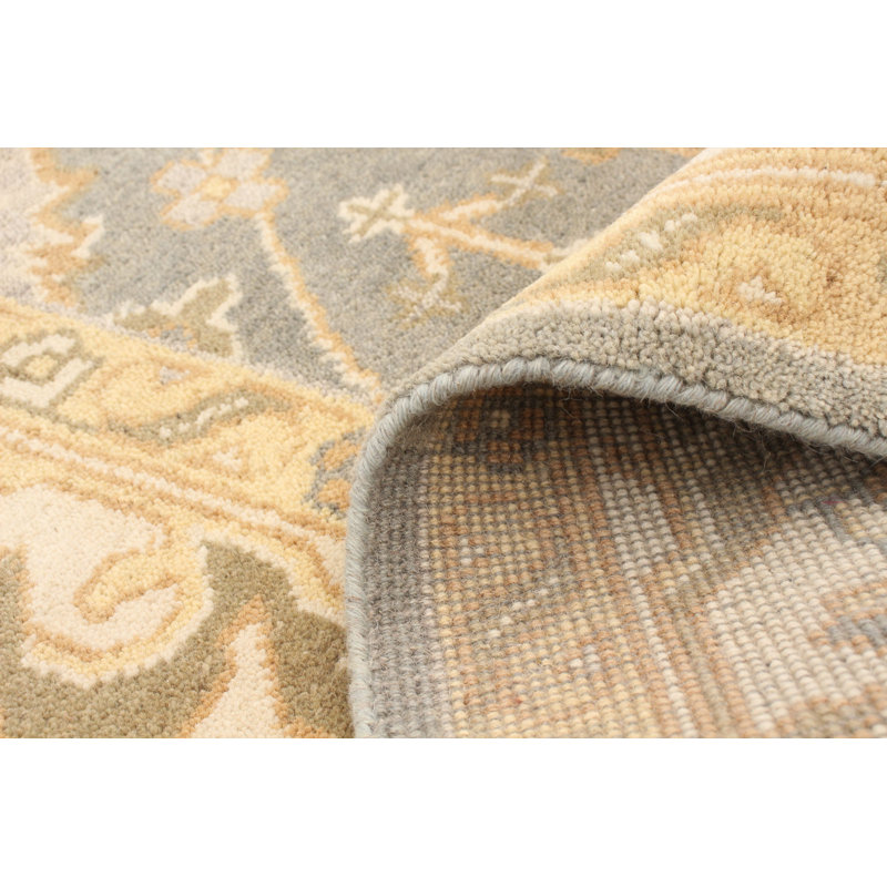 Tapis zone en laine brun/crème 5 pi 10 po x 8 pi 9 po one-of-kind-noué la main ushak new age