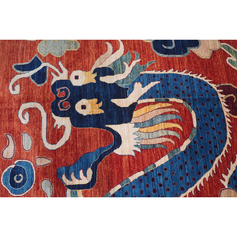 Tapis rouge noué à la main de haute qualité