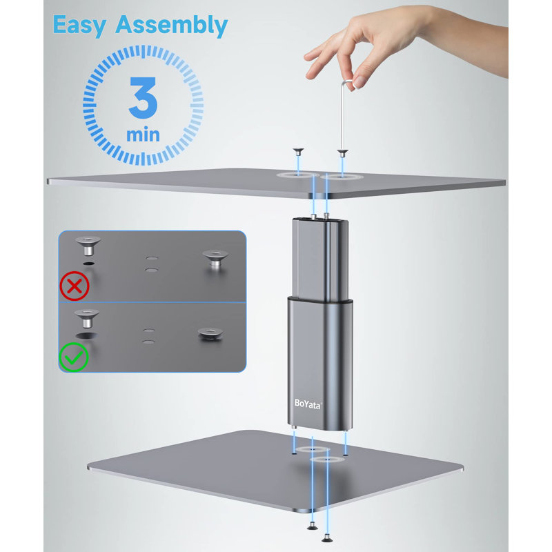 Adjustable Monitor Riser Metal Computer Stand Compatible with TV, Space Grey