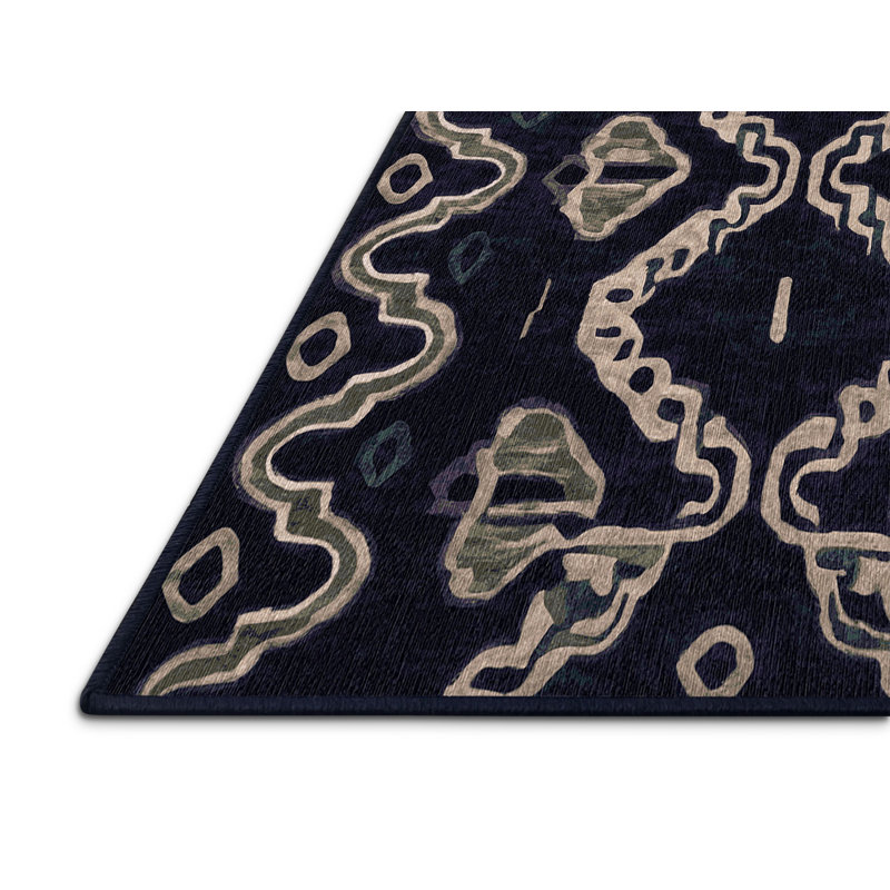 Machine Washable Purple Area Rug, Rectangle 7' x 10'