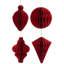 Accordion Honeycomb Foldable Paper Christmas Ornaments - 4" - Set Of 4-1324997943