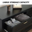 Commode moderne à 6 tiroirs l 54 po Serefina, commode en bois noir foncé avec pieds solides pour la chambre à coucher, grande commode double avec poignées en métal pour le placard ou le couloir-1081508849