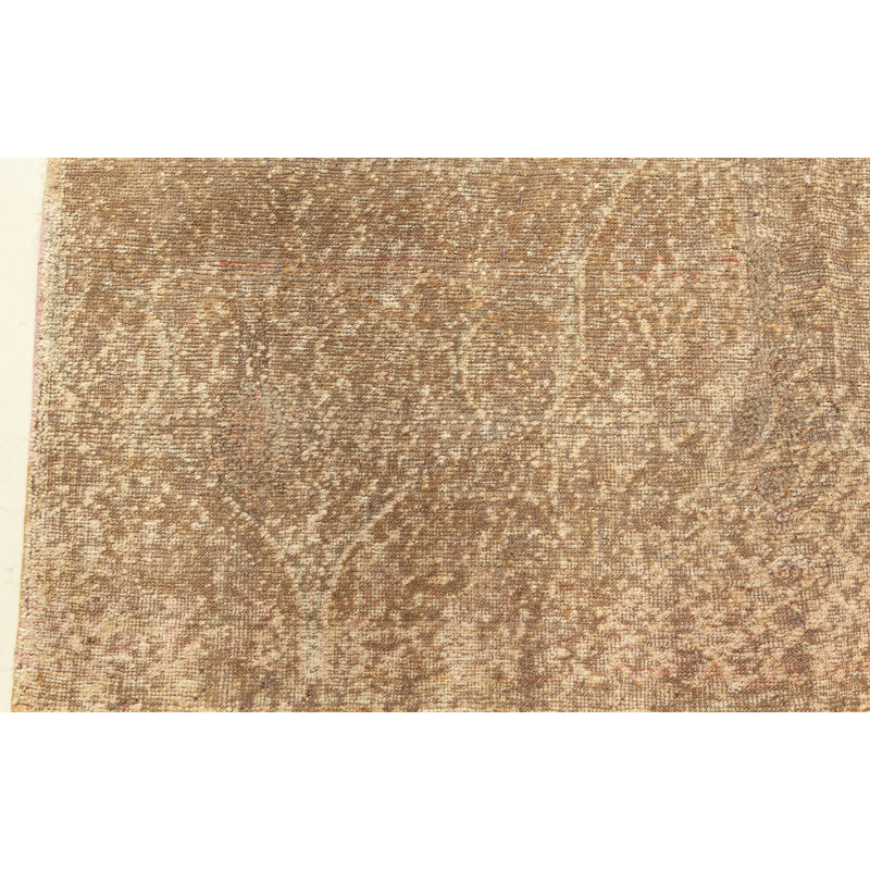 Tapis bleu / rose / mauve d'inspiration traditionnelle 3 pi 8 po x 3 pi 10 po Modern