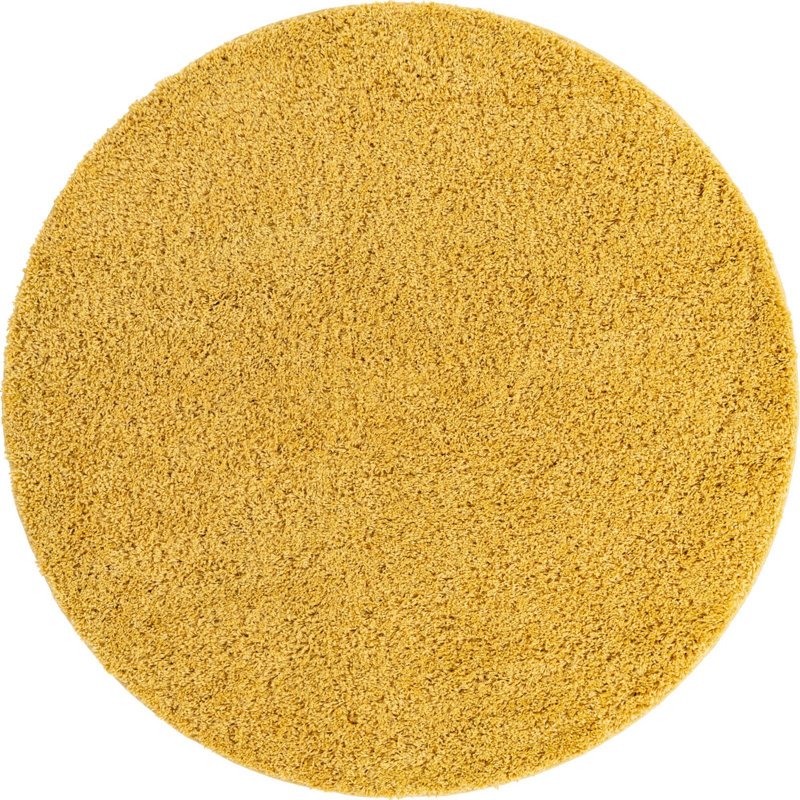 Tapis jaune Kianna, Rond 7 pi 10 po