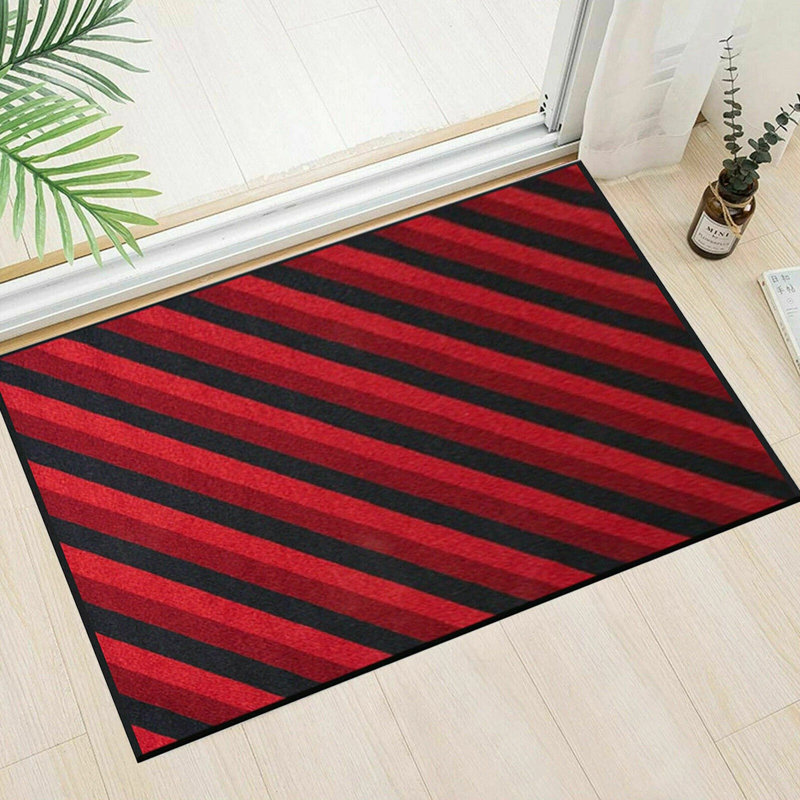 Kolm Black Red Non Slip Area Rug – Washable Bedroom Carpet, Living Room & Hallway Runner | Stain Resistant, Anti-Allergy, Rubber Backing
