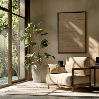Adobe III – Warm Neutral Textures Arranged In Contemporary Architectural Rhythm Print by Alma