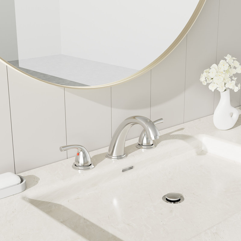 Robinet de salle de bain à 2 poignées avec drain NO, Chrome