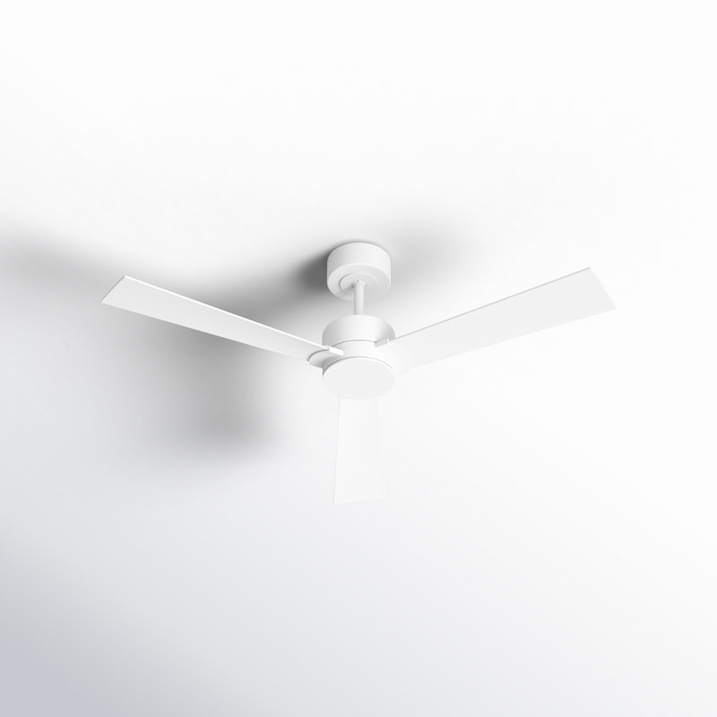 Rozzen Downrod Ceiling Fan, Matte White, 44", Matte White