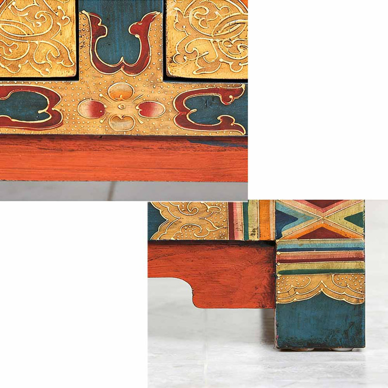 Chinese-style retro painted shoe cabinet