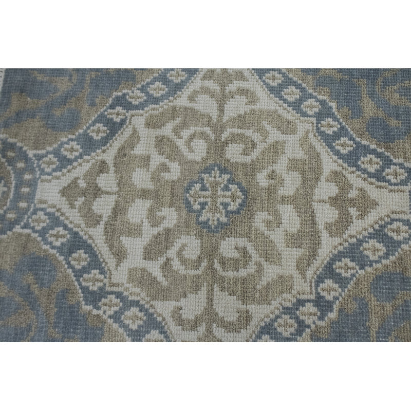 Tapis bleu sarcelle à motif géométrique 6X9