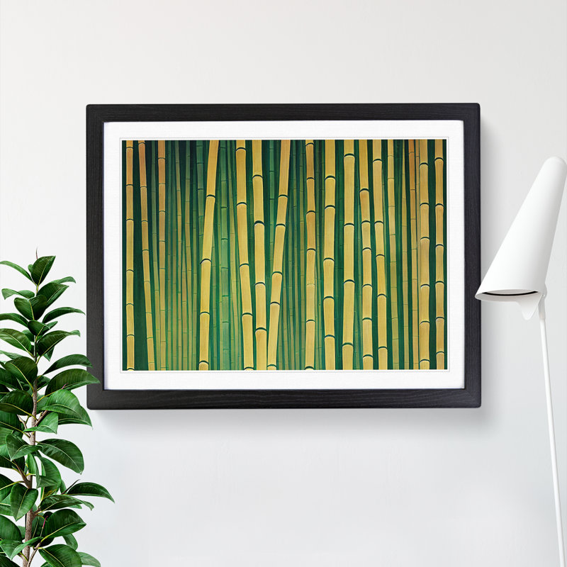 Eccentric Bamboo Forest 1 Piece Single Picture Frame Wall Art, 34cm H x 46cm W x 2cm D, Black Frame
