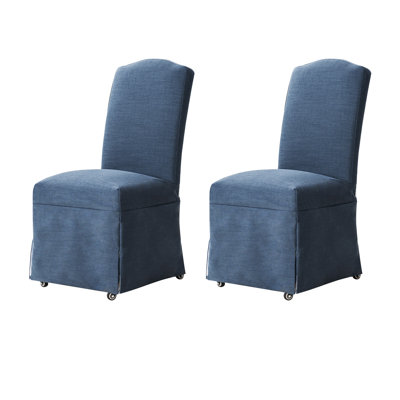 Albeniz Transitional 40"Tall Solid Wood Legs Dining Chair with Removable Slipcover (Set of 2)
