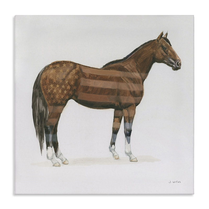 American Flag Horse Canvas Wall Art by Wellington Studio, 17" H x 17" W