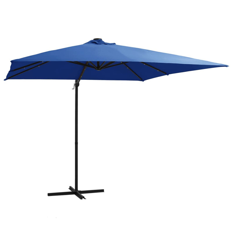 Oey 250cm Lighted Cantilever Parasol, Azure Blue