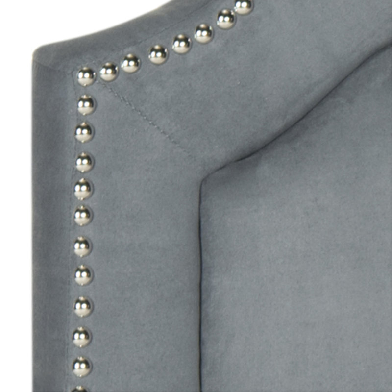 Upholstered Headboard, Velvet Gray, Twin