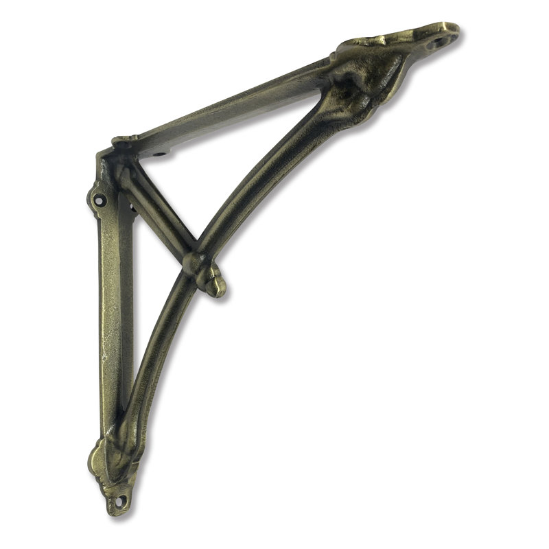 Support Stalham demi-rond avec support, Laiton antique