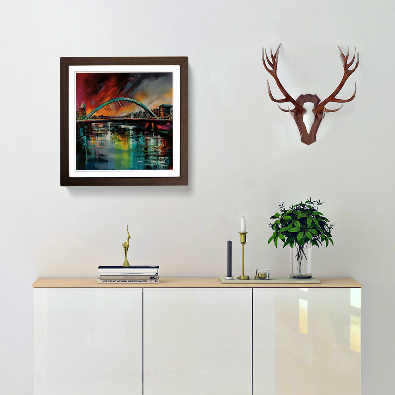 Single Picture Frame Print on Wood, Walnut