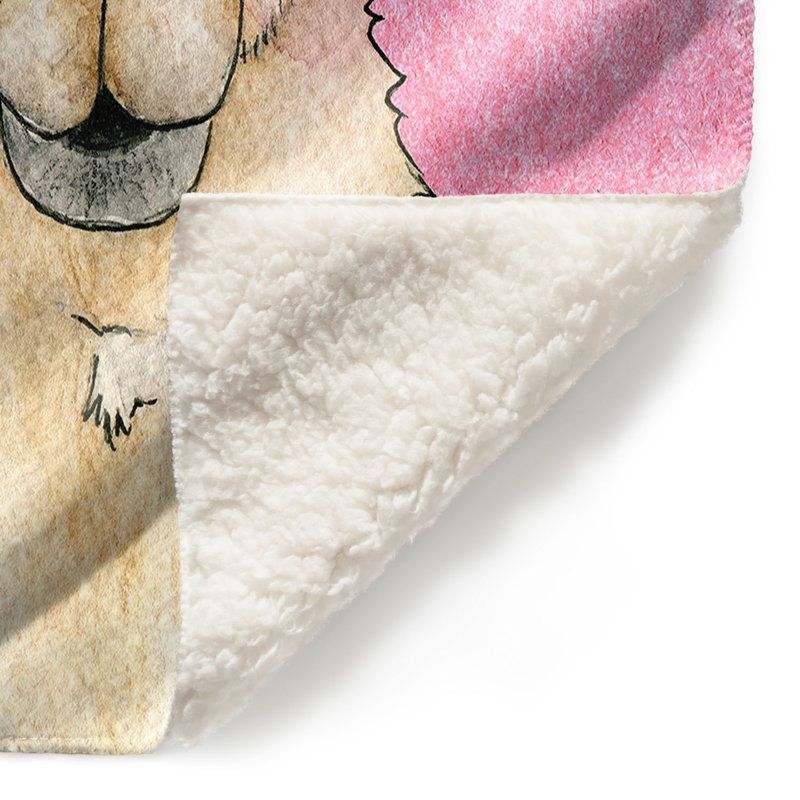 Couverture Garland Llama, 68 po x 80 po, Rose clair