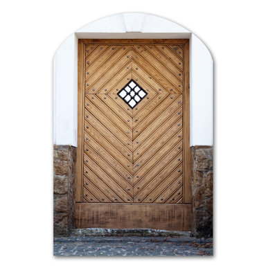 Ancient Wood With Diamond Window - Vintage Premium Asymmetrical Metal Wall Art