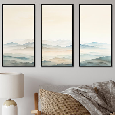 «Mountain Silent Beauty I - Landscape Mountains», ensemble d'art mural
