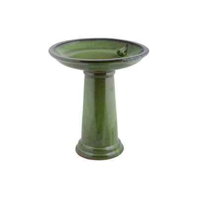 Ceramic Pedestal Birdbath