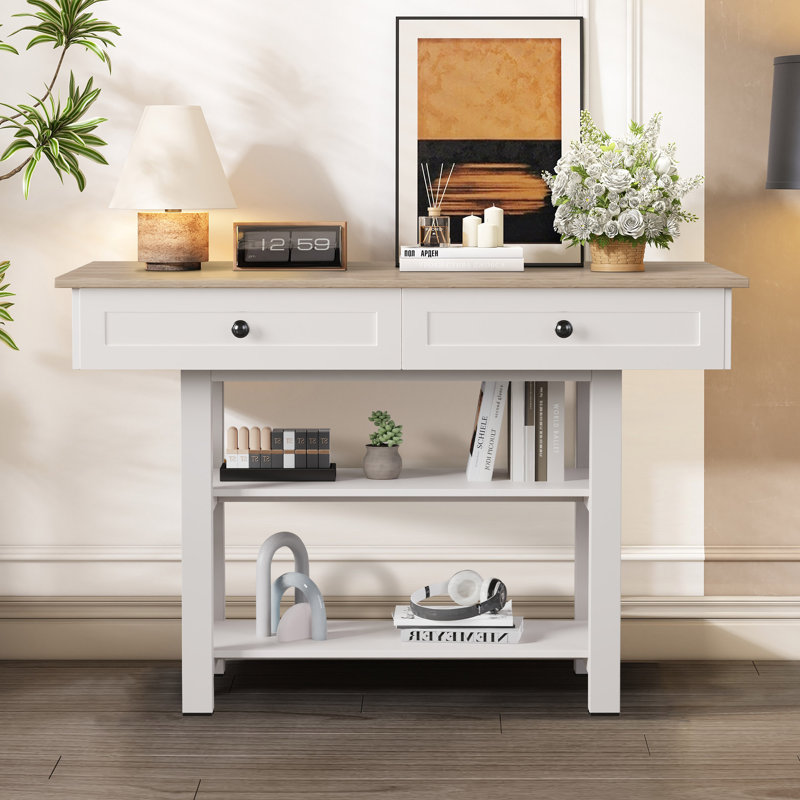Console avec 2 tiroirs Morden Design, Blanc