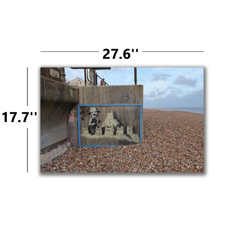 Seaside Sandcastle Graffiti Canvas Wall Art
