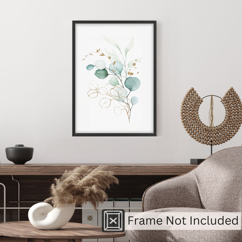«Botanical Watercolor Leaves III», reproduction d'art moderne sans cadre, H 10 po x l 8 po
