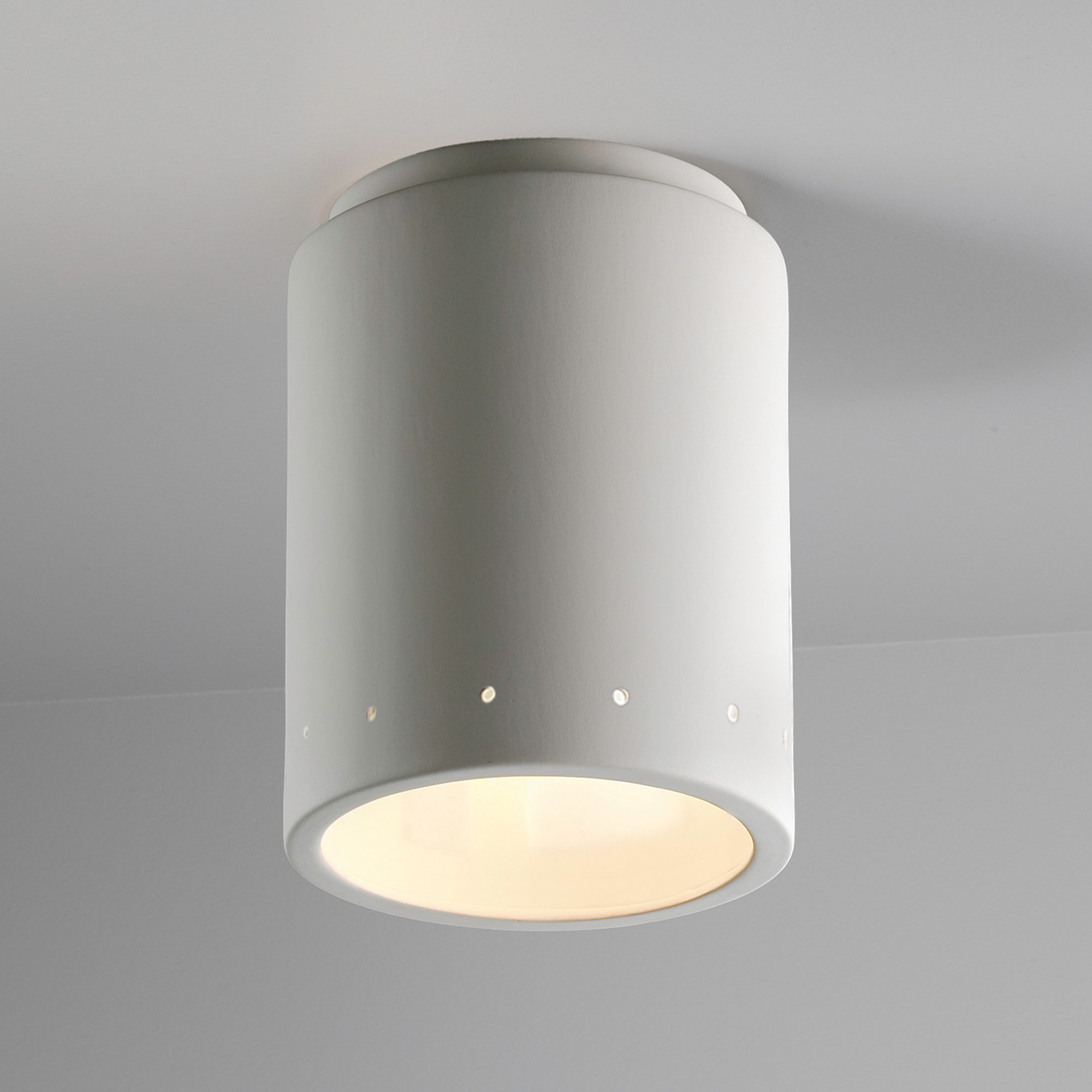 Dieterich Radiance - Cylinder w/ Perfs Flush-Mount, Incandescent (Not Included), Bisque