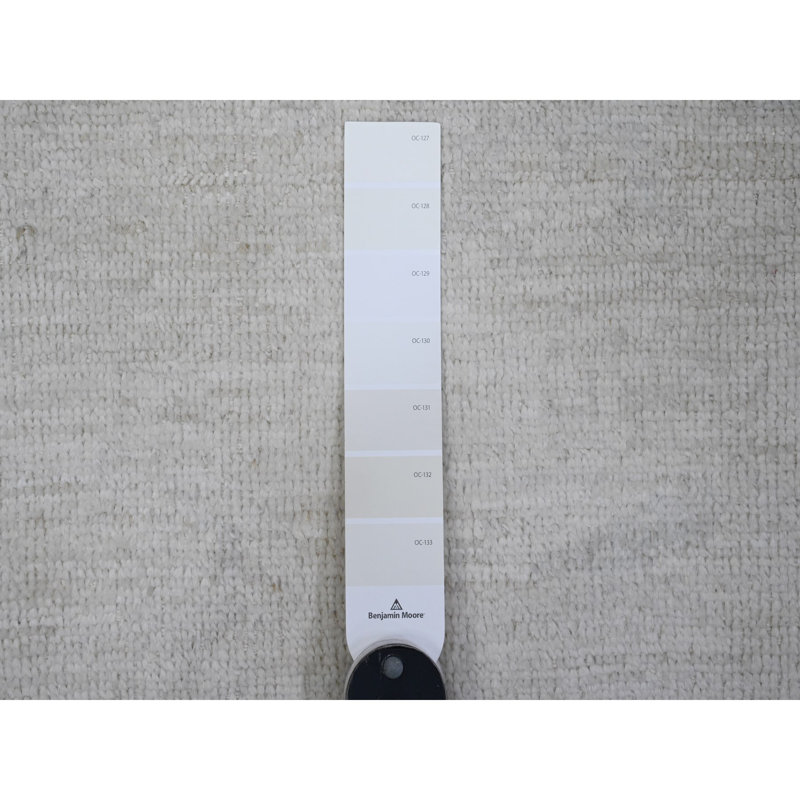 Tapis oriental 8 pi 10 po x 11 pi 4 po à motif de teinture végétale de style Oushak afghan blanc AC8878EC8CF1464BBE0B1D7013E6E611