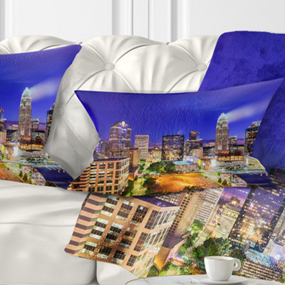 Charlotte North Carolina Cityscape - Cityscape Printed Pillow