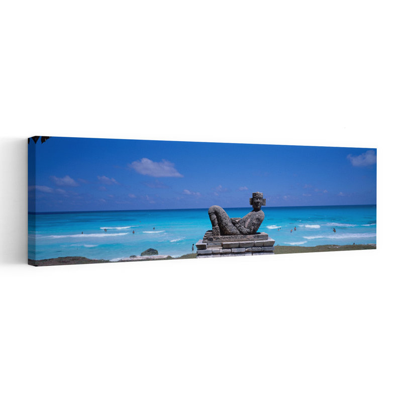 Autel Chac Mool, Cancun, Mexique, plage tropicale, art mural, H 60 po x l 20 po