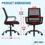 Chaise de bureau ergonomique Chaise de bureau ergonomique confortable en maille à dossier moyen Fauteuil de direction pivotant et pivotant à hauteur réglable avec accoudoir lombaire pour le bureau, rose