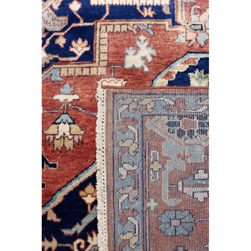 Tapis cuillère en laine noué à la main Serapi, Carré 10 pi