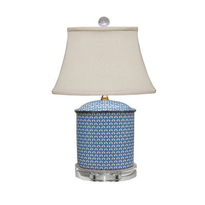 LAMPE PLAT OVALE PORCELAINE N / B
