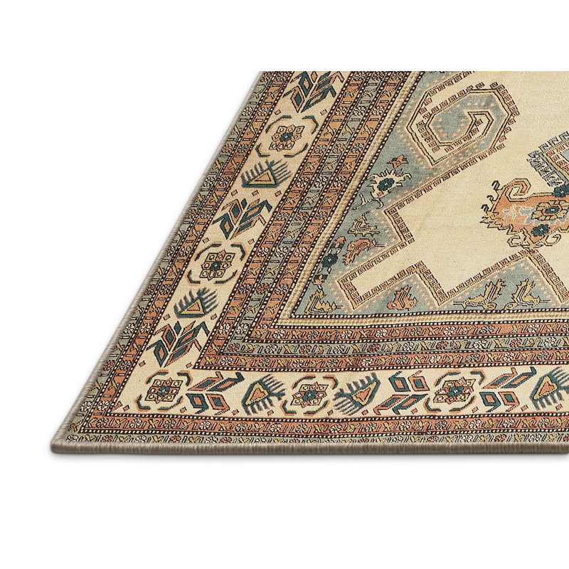 Tapis traditionnel gris / beige, Rectangle 5 pi x 7 pi