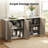 Corentin 67" Sideboard Modern Faux Travertine Wood 4 Doors Buffet Coffee Bar With Adjustable Shelves For Kitchen-125370102