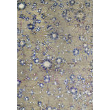 Odyssey Post Modern Organic Abstract Beige Oat Blue Purple White Hand-Knotted Wool/Silk Designer Area Rug / Rug Size: Rectangle