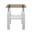 Table basse carrée en verre, ensemble de 2 tables de salon, ensemble de 2 tables de thé moderne trempé avec plateau en MDF et table de bout brun / blanc-529655432-529655434