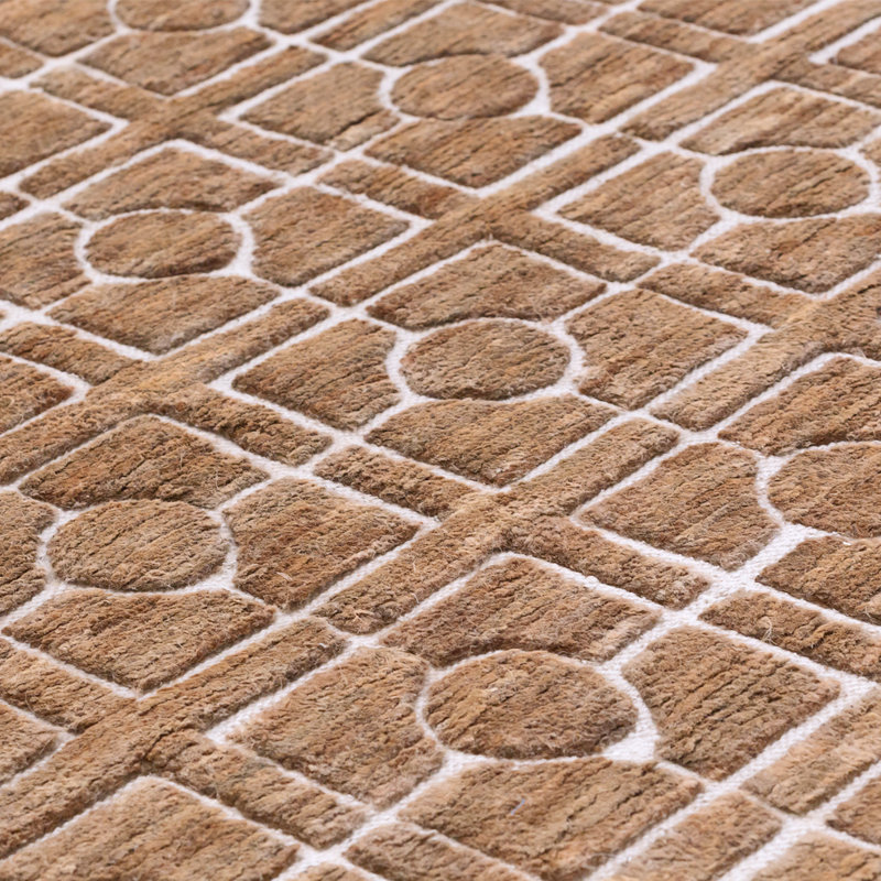 Breezeblock Geometric Area Rug in Straw, Rectangle 9'10" x 13'1"