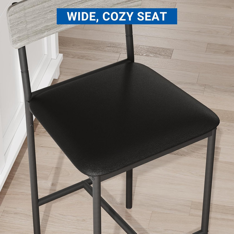 Bar Stools Set of 2, Gray, Gray