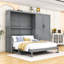 Grand lit escamotable en bois avec tablettes-1420876881