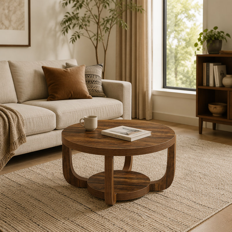 Single Coffee Table, Dark Brown