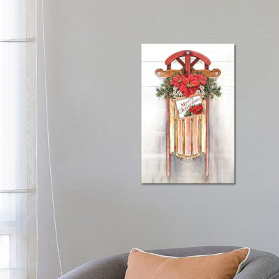 Joyeux Noel Sleigh by Diannart - Wrapped Canvas Painting